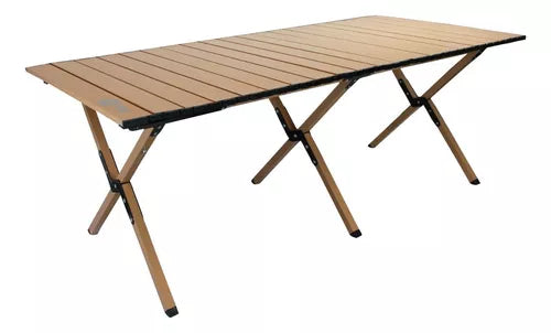 Mesa Dobrável Frade 120x60cm Portátil Camping Marrom - Ntk