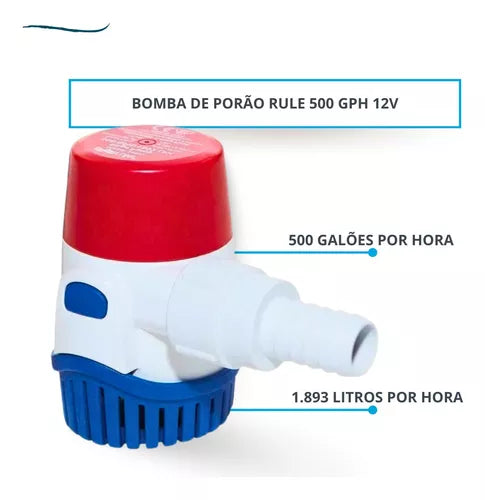 Bomba De Porão 500 Gph Original Rule 1893 Litros Hora 12v