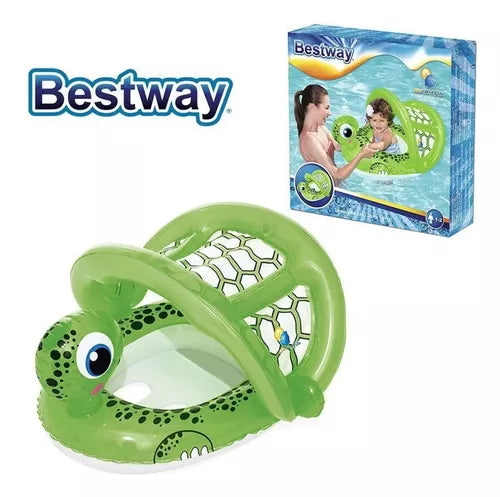 Boia Bote Com Cobertura Fralda Tartaruga Infantil - Bestway