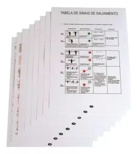 TABELA DE SINAIS DE SALVAMENTO PLASTIFICADA